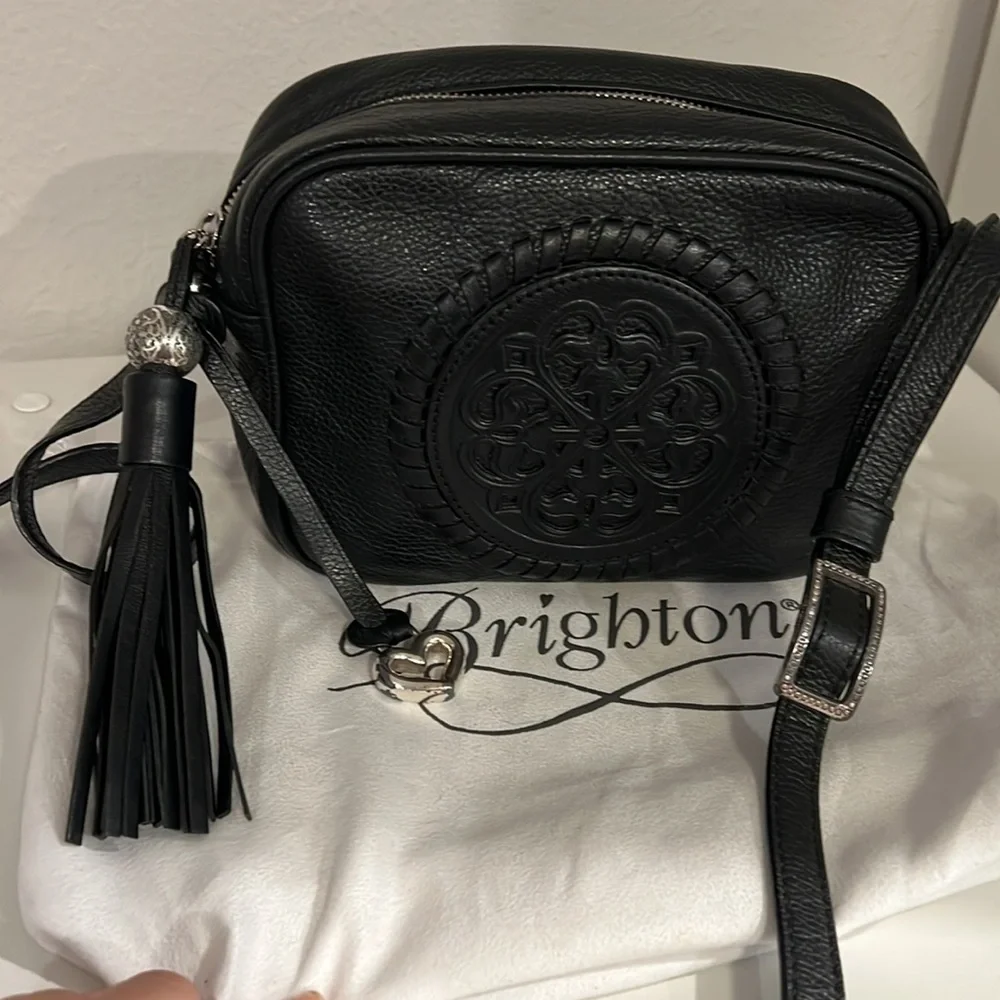 Black Leather  BRIGHTON Crossbody bag